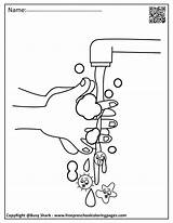 Washing Hand Germs Coloring Pages Preschool Printable Kids Set Printables Activity Pdf Book Hands Wash Sheets Toddlers Steps Click Choose sketch template