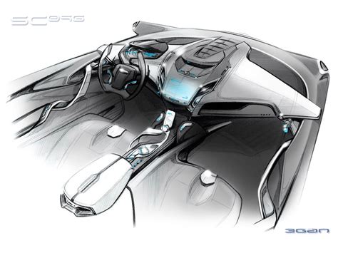 ford iosis max concept interior design sketch car body design car interior design sketch