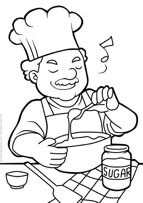 cooking coloring pages books    printable