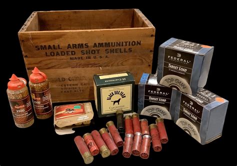 lot vintage wooden world champion ammunition box   boxes   gauge shotgun shells