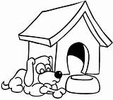 Dog House Coloring Kennel Drawing Clipart Pages Clip Line Cabin Colouring Sketch Log Houses Para School Colorir Print Inside Drawings sketch template