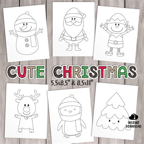 printable christmas coloring pages holiday games  kids etsy