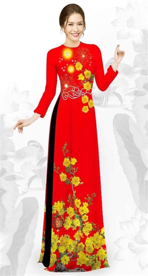 Ao Dai Hoa Vietnamese Long Dress Áo Dai With Pant Etsy