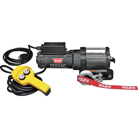warn  volt ac powered electric utility winch  lb capacity galvanized steel wire