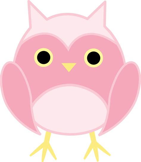 cute pink owl  clip art