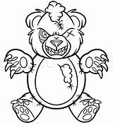 Bear Teddy Drawing Scary Evil Creepy Line Draw Step Getdrawings Cute Clipartmag sketch template