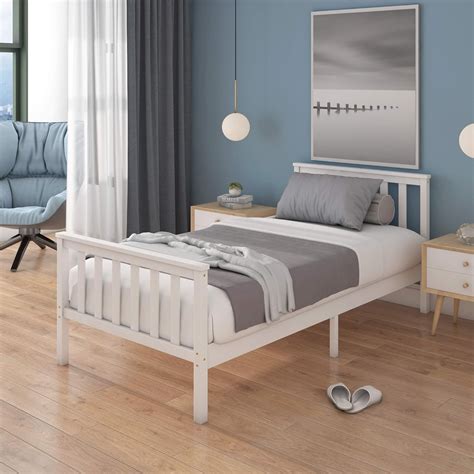 panana single bed  white ft single bed wooden frame white  adults