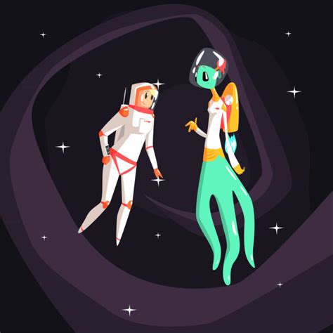 human meets alien illustrations royalty free vector graphics and clip