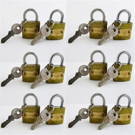 small metal padlocks locks keys heavy duty  brass box keyed
