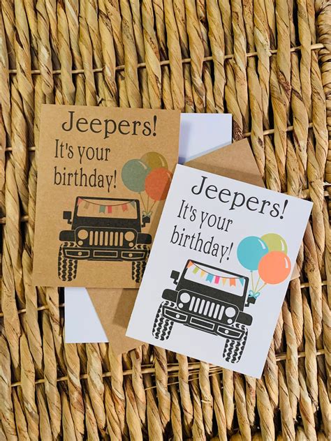 jeep birthday card happy birthday jeep style jeep etsy