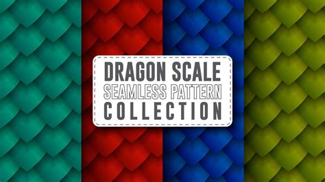dragon scale seamless pattern collection  vector art  vecteezy