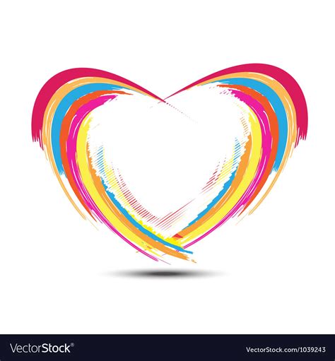 abstract rainbow heart design royalty  vector image