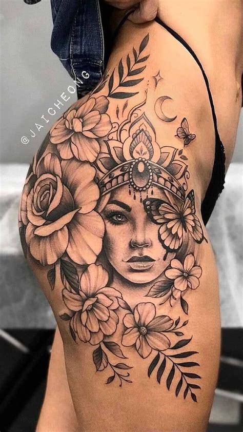 Awesome Floral Hip Tattoo © Tattoo Artist Deanna James • Deanna Art