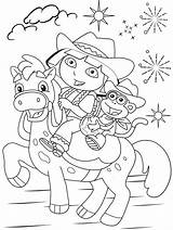 Dora Coloring Pages Explorer Boots Kids Print Printable Color Friends Swiper Benny Horse Dress Diego Backpack Riding Isa Featuring Her sketch template