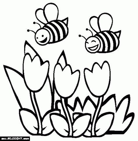 bees coloring pages bee coloring pages spring coloring pages flower