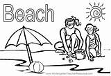 Coloring Summer Pages Beach Popular sketch template