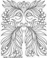 Pyrography Carving Spirits sketch template