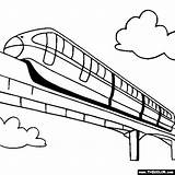 Coloring Train Monorail Pages Drawing Crossing Railroad Color Rail Printable Transport Trains Thecolor Disney Locomotive Drawings Book Speed High Modern sketch template