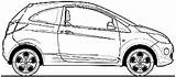 Ford Ka 2009 Blueprints Hatchback sketch template