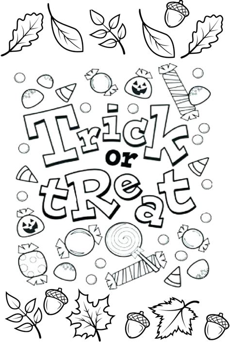 trick  treat halloween coloring pages  kids print color craft