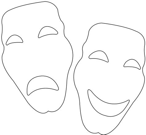 theater masks silhouette  vector silhouettes