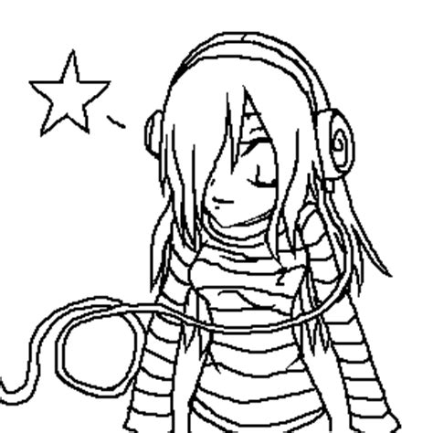 anime headphone coloring pages
