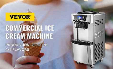 Vevor Commercial Soft Ice Cream Machine 3 Flavors Soft Serve Maker 20