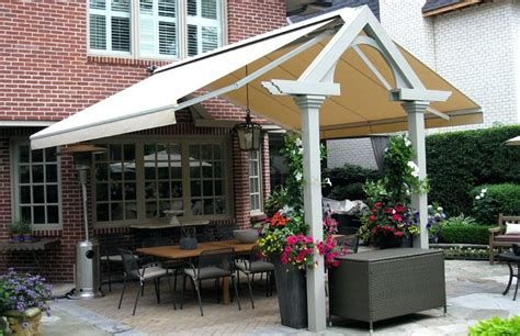 standing retractable awning installation   standing structure  standing