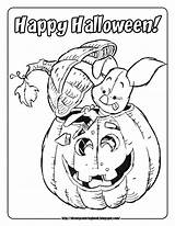 Halloween Coloring Disney Pages Pooh Sheets Kids Pumpkin Piglet Friends Book Carving Printable Happy Cute Sheet Winnie Printables Fall Choose sketch template