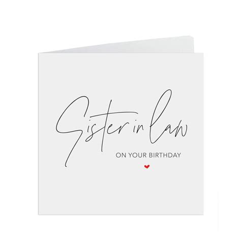sister  law   birthday simple birthday card   simple