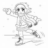 Coloring Anime Skating Ice Christmas Pages Girl Manga Printable Color Drawing Skate Getcolorings Figure Sketch Print Getdrawings Party Popular Cute sketch template