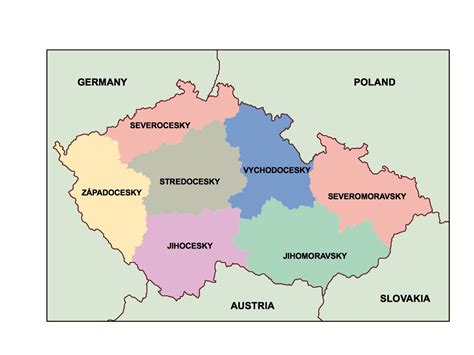 Czech Maps Vector And Wall Maps From Netmaps® Made In