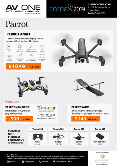 parrot drones brochures  comex  singapore  tech show portal hardwarezonecomsg