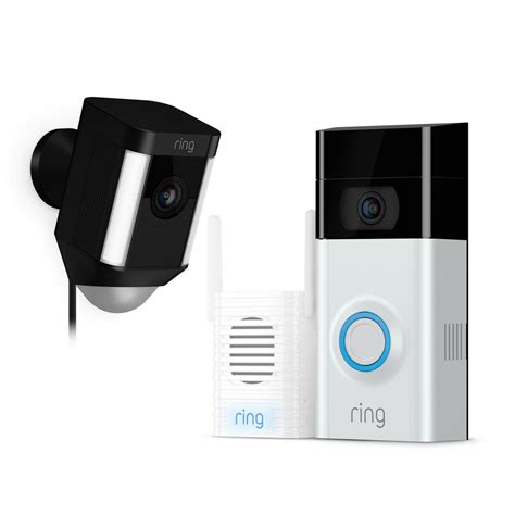 ring wireless video doorbell   chime pro  spotlight cam wired black vry ben