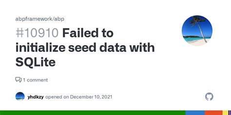 failed  initialize seed data  sqlite issue