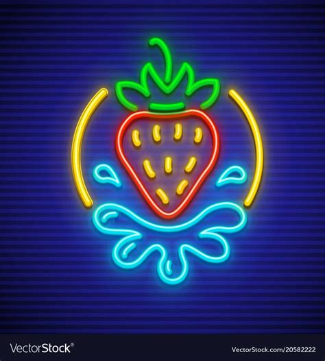 strawberry neon sign for sex royalty free vector image
