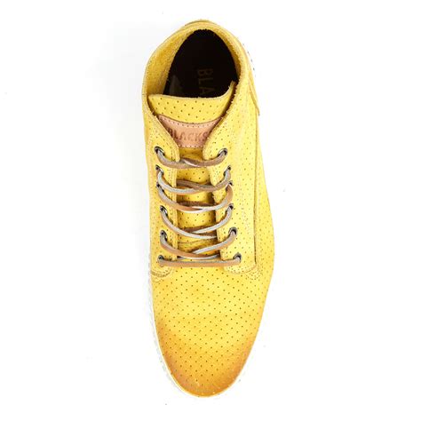 leather mid top shoe yellow euro  blackstone touch  modern