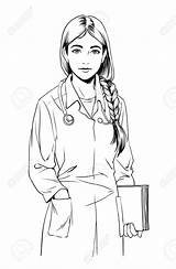 Doctor Female Drawing Nurse Sketch Woman Illustration Getdrawings sketch template