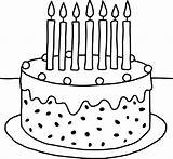 Cake Coloring Pages Cute Birthday Printable Getcolorings Color sketch template
