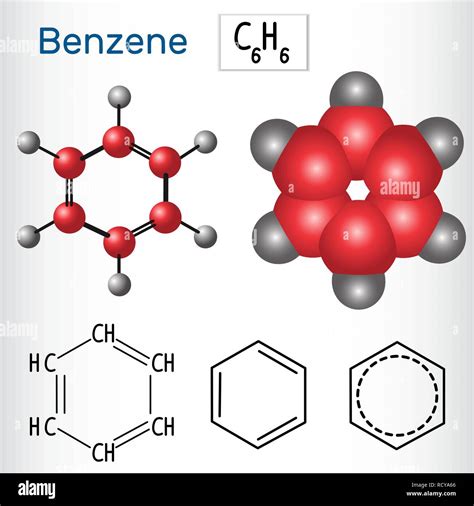 benzene molecule structural chemical formula  model vector