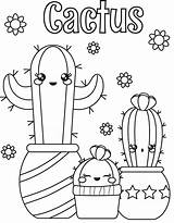 Coloring Cactus Pages Kids Books Visit Cute sketch template