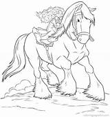 Brave Merida Koni Kleurplaten Angus Wydruku Dolina Pferde Kolorowanki Konie Ribelle Riding Kolorowanka Malowanki Konik Malowania Paarden sketch template