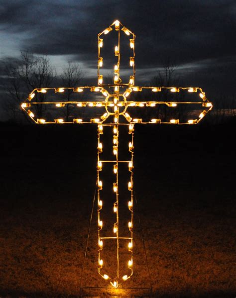 lighted christmas cross outdoor lighted cross