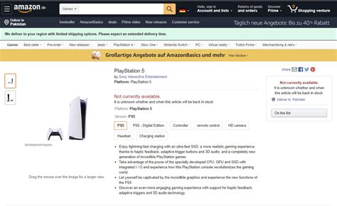 accessories  playstation    listed  amazon germany task boot