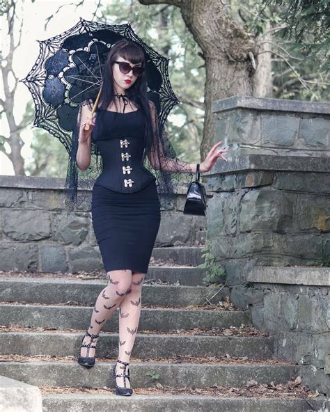 Vintage Goth Hump Day Corset Demon Bodycon Dress Dark Model