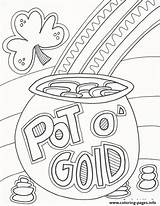 Coloring Patricks St Pages Doodles Printable Celebration Gold Rainbow Pot Color Print Comments sketch template