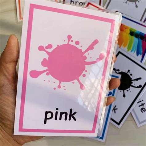 pcs montessori kids english learning word cards color flash cards