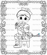 Besties Digi Nurse Rx Stamp Instant Doll Coloring Dr Well sketch template