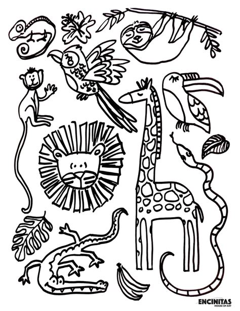 jungle animals coloring page encinitas house  art