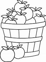 Basket Apples Bushel Herbstmotive Tulamama Wecoloringpage sketch template